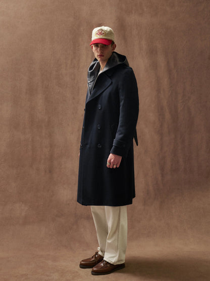 Vintage New Wool Twill Belted Trench Coat - XL