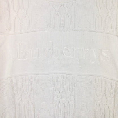 Vintage Burberry Embroidered Cable Knit Jumper Size S