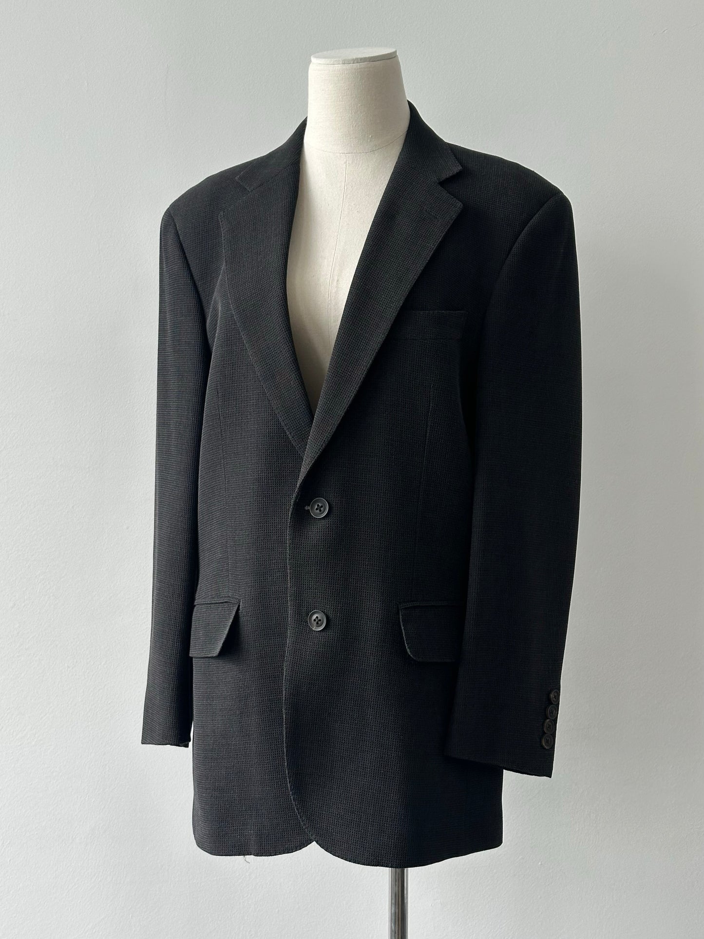 Burberry London 2000s Wool Single Breasted Woven Blazer - M