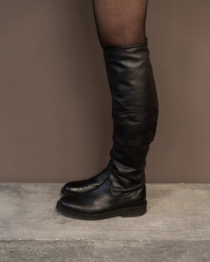 ANN DEMEULEMEESTER KNEE HIGH BOOTS (EU 39, FITS LIKE 40) | DEFAULT TITLE, Black