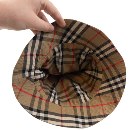 Vintage 90s Burberry Nova Check Reversible Bucket Hat | O/S, Beige