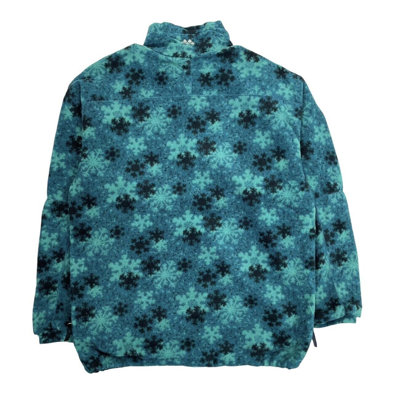 Montbell Snowflake Christmas Fleece, Size Medium | Medium, Turquoise