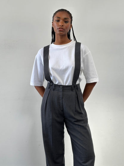 Vintage 1990s Pleated Detectable Braces Tailored Trousers - W26