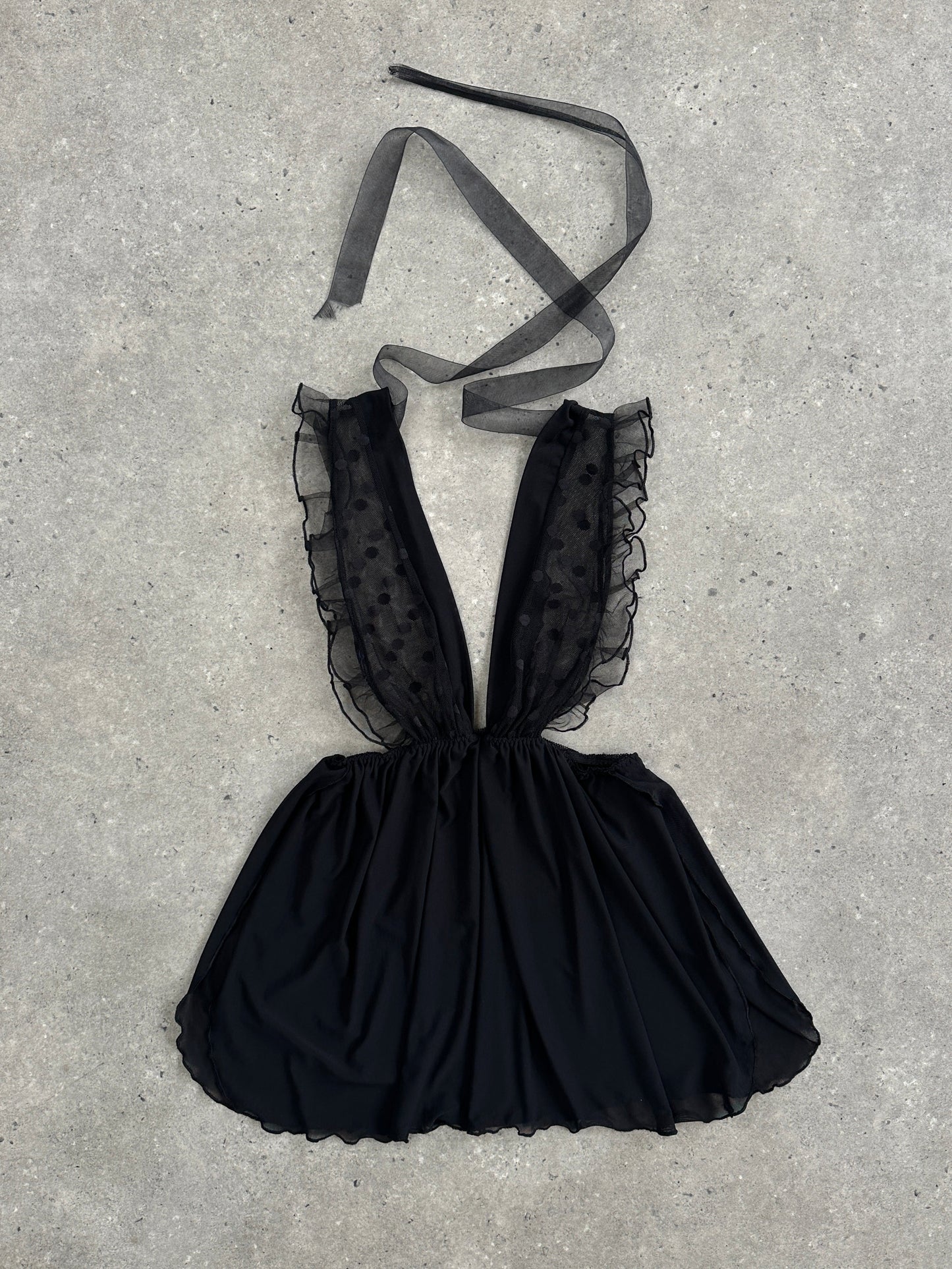 Vintage 2000s Lace Sheer Babydoll Satin Top - S/M