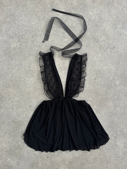 Vintage 2000s Lace Sheer Babydoll Satin Top - S/M