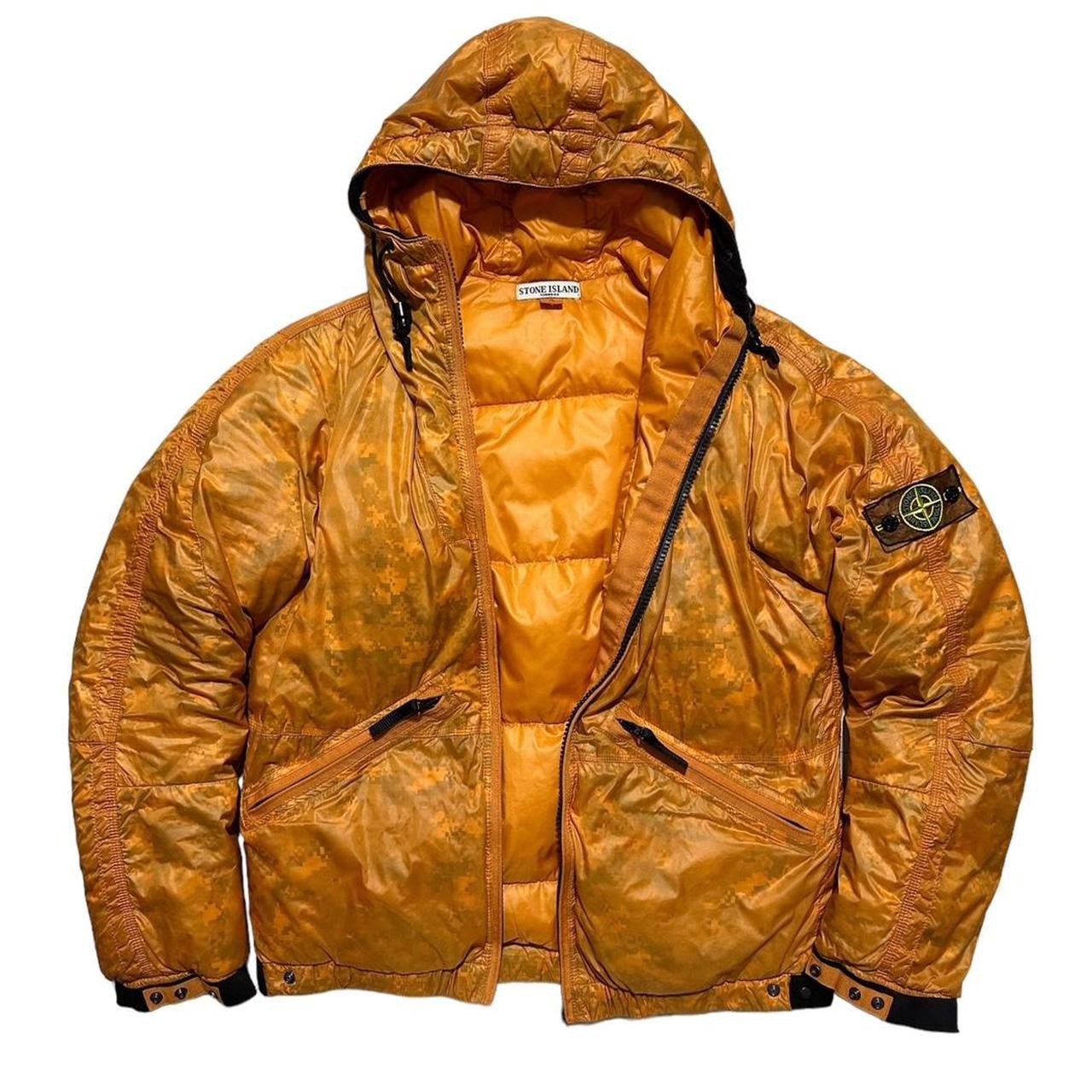 Stone Island Orange Camo Goose Down Jacket