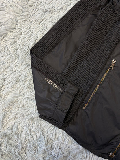 Prada Sport 2008 Pleated Black Tab Nylon Biker Jacket - M | O/S, Black