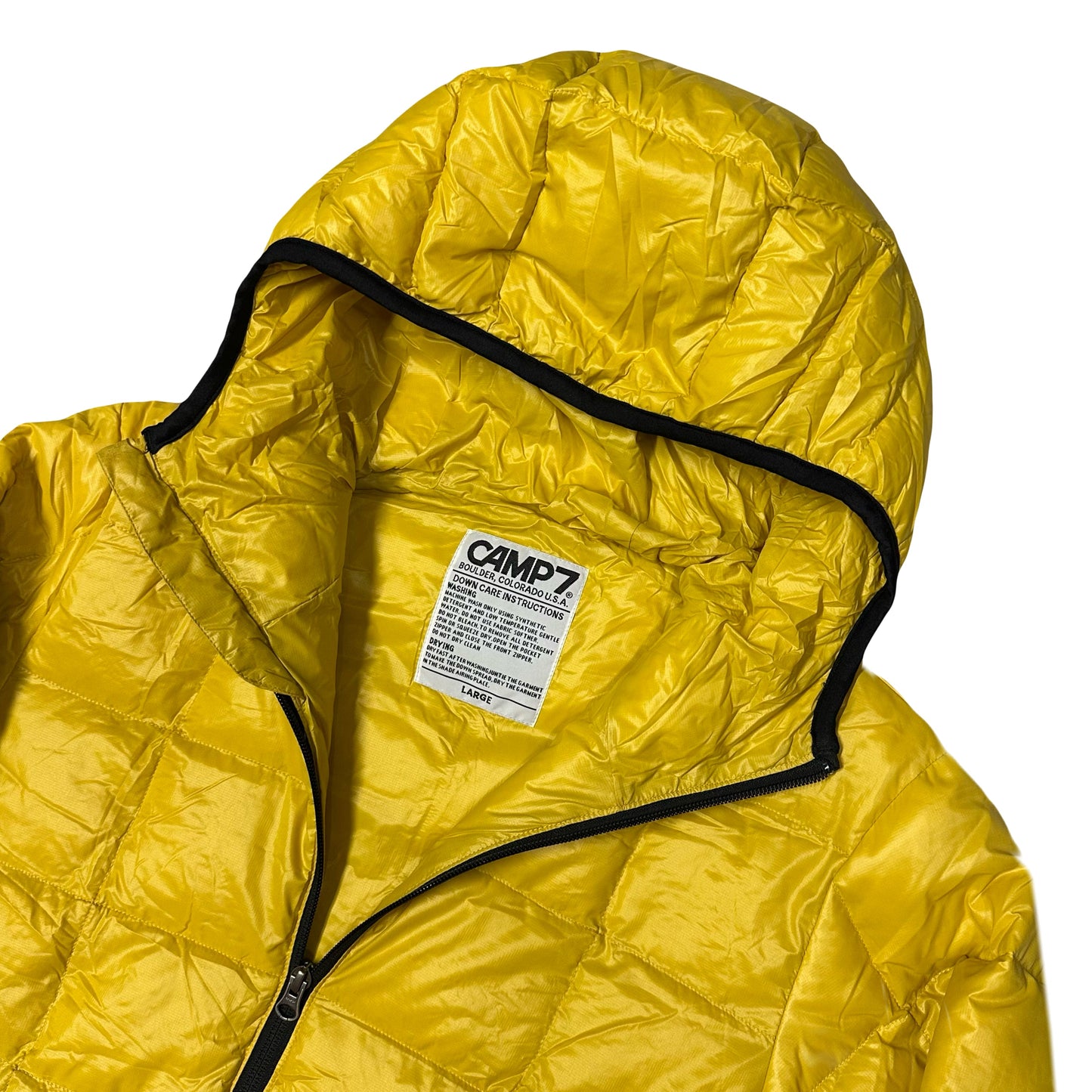 Camp 7 Square Stitch Puffer Jacket In Yellow ( L )