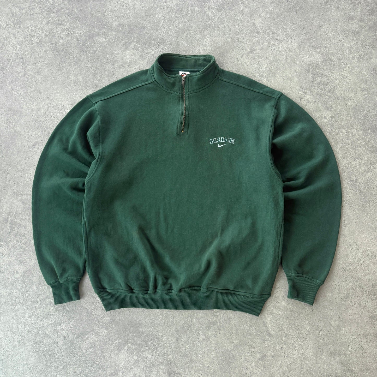 Nike RARE 1990s 1/4 zip heavyweight embroidered spellout sweatshirt (XL)