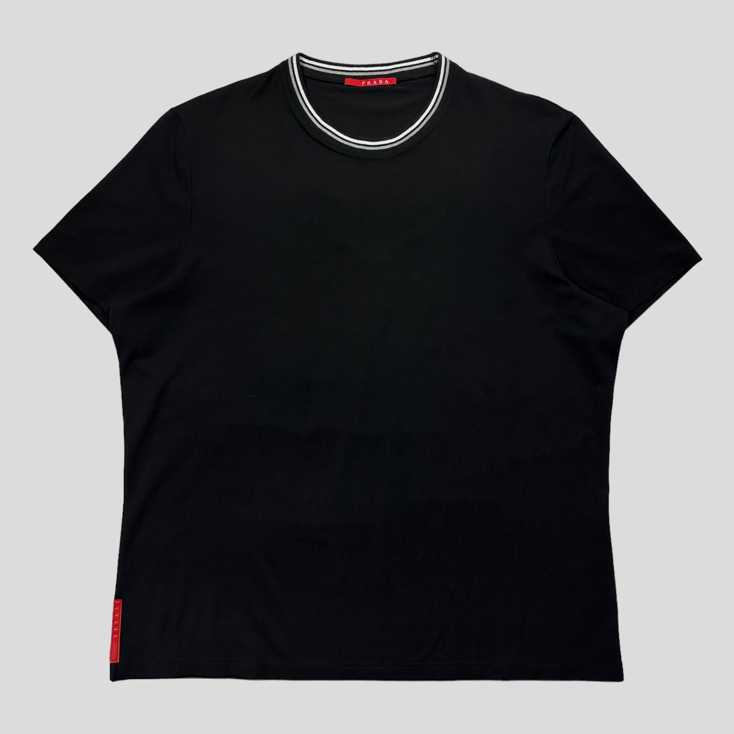 Prada Sport 2007 Red Tab Ringer T-shirt - L | Default Title, Black