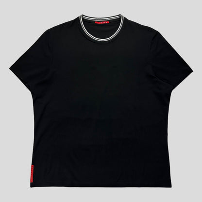 Prada Sport 2007 Red Tab Ringer T-shirt - L | Default Title, Black