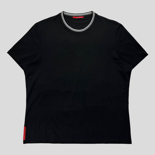 Prada Sport 2007 Red Tab Ringer T-shirt - L | Default Title, Black