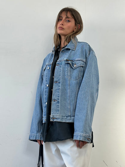 Carrera Italian 80-90s Oversized Denim Jacket - L