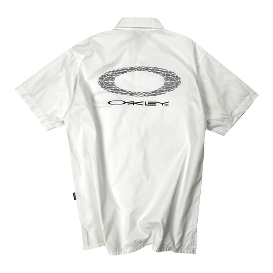 Vintage Oakley Software Button Shirt Short Sleeve, Size Medium | Oakley, White