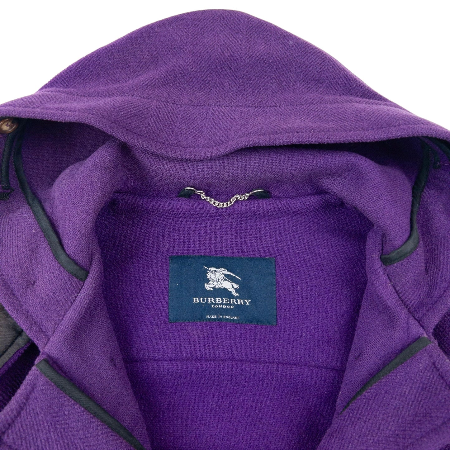 Vintage 2000s Burberry Wool Duffle Jacket Womens Size XL | O/S, Purple