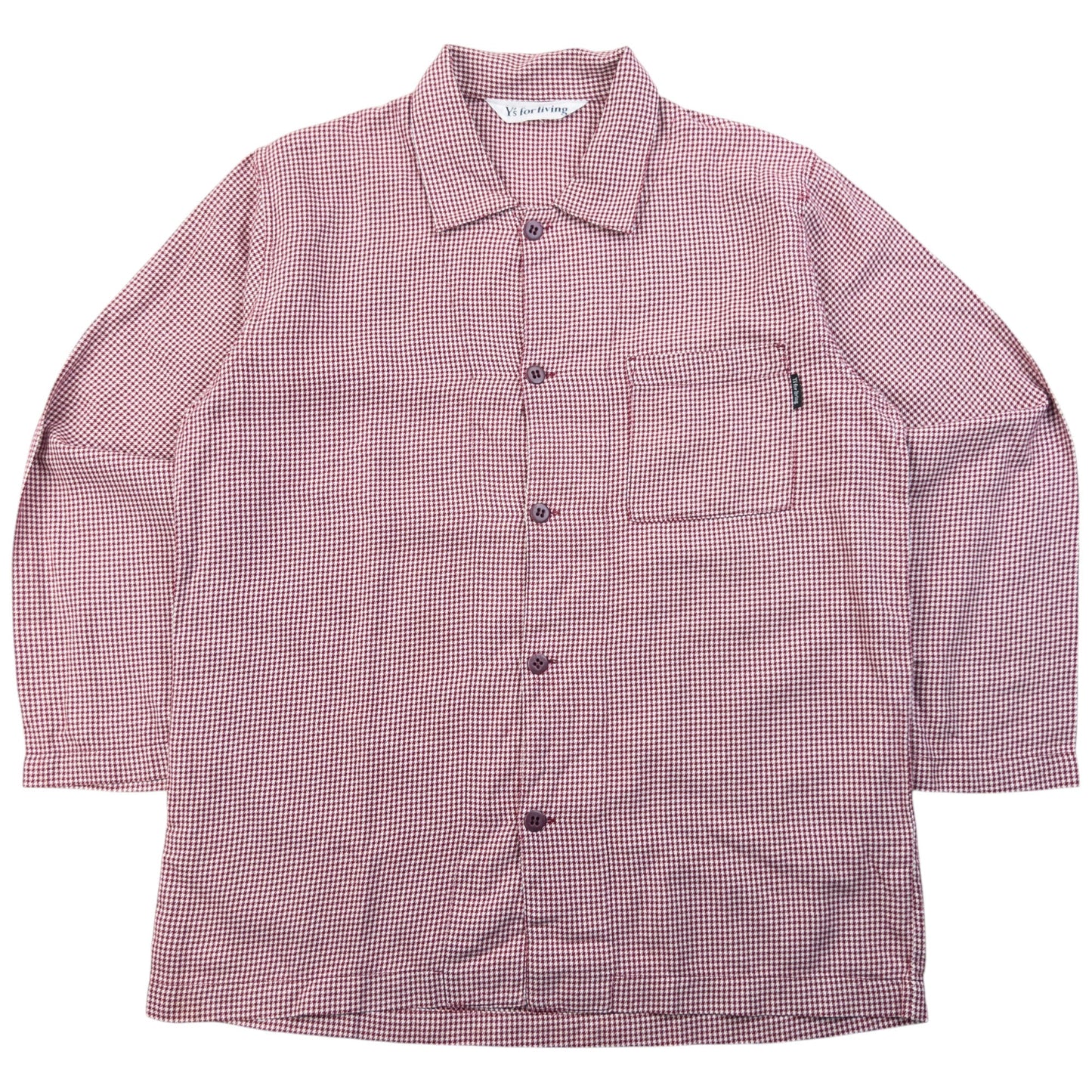 Vintage 90s Yohji Yamamoto Houndstooth Shirt & Bottoms Pyjama Set Size M | Medium, Red