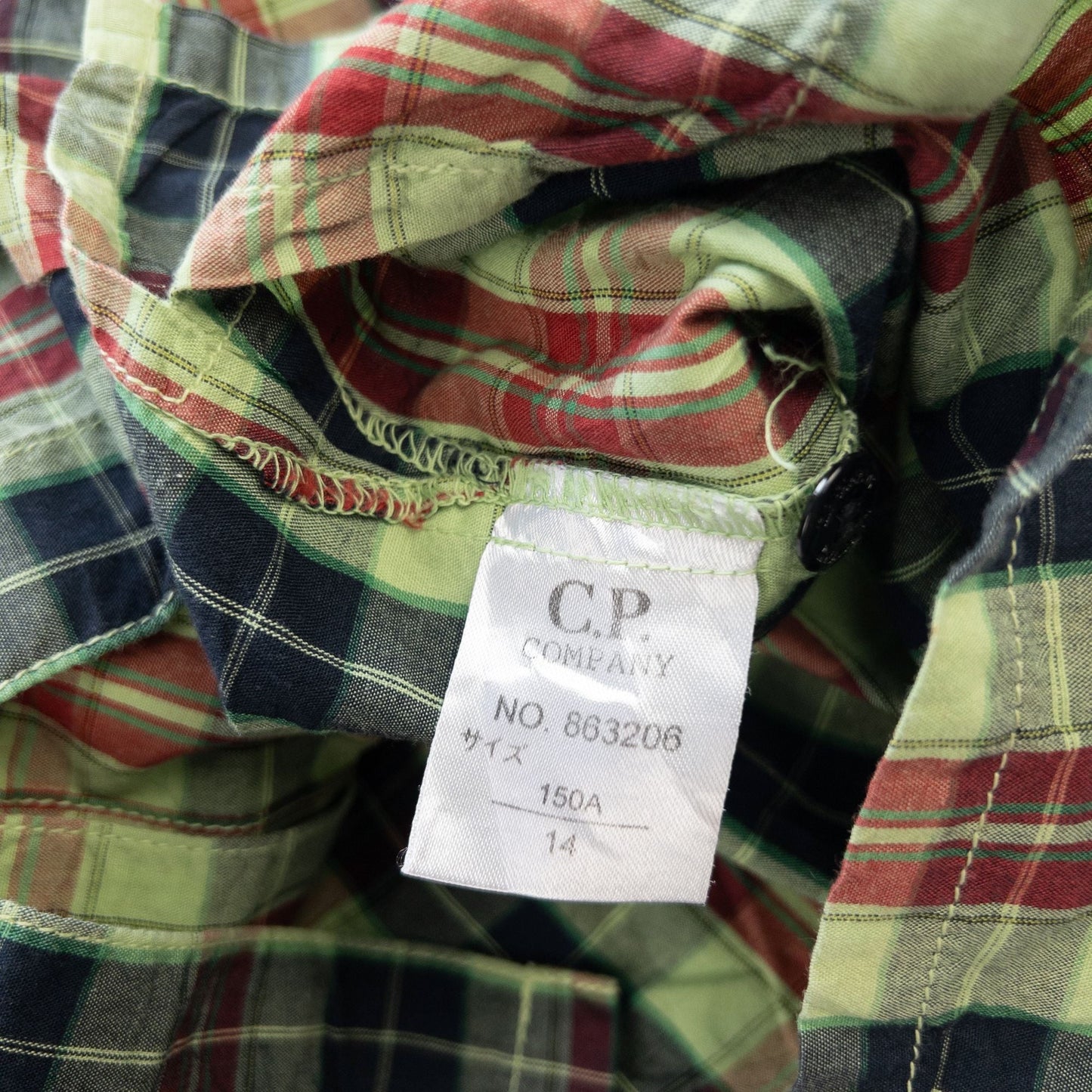 Vintage CP Company Check Button Up Short Sleeve Shirt Size XS