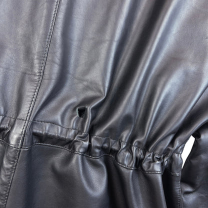 Vintage 2000s Burberry Nova Check Lined Leather Jacket Size L | Large, Black