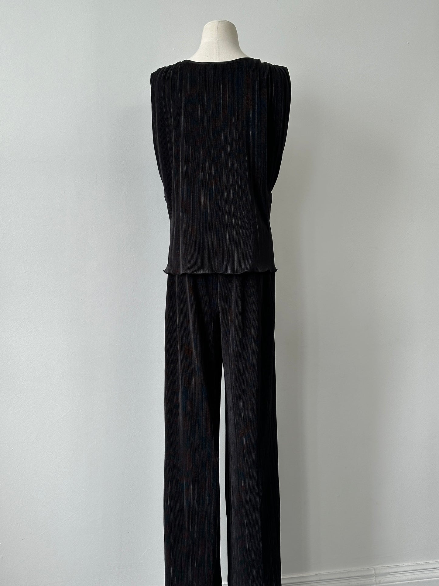 DKNY 2000s Pleated Wide Leg Two Piece Set - M/W28