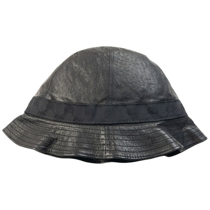 Vintage 2000s Gucci Leather Bucket Hat Size L | O/S, Black