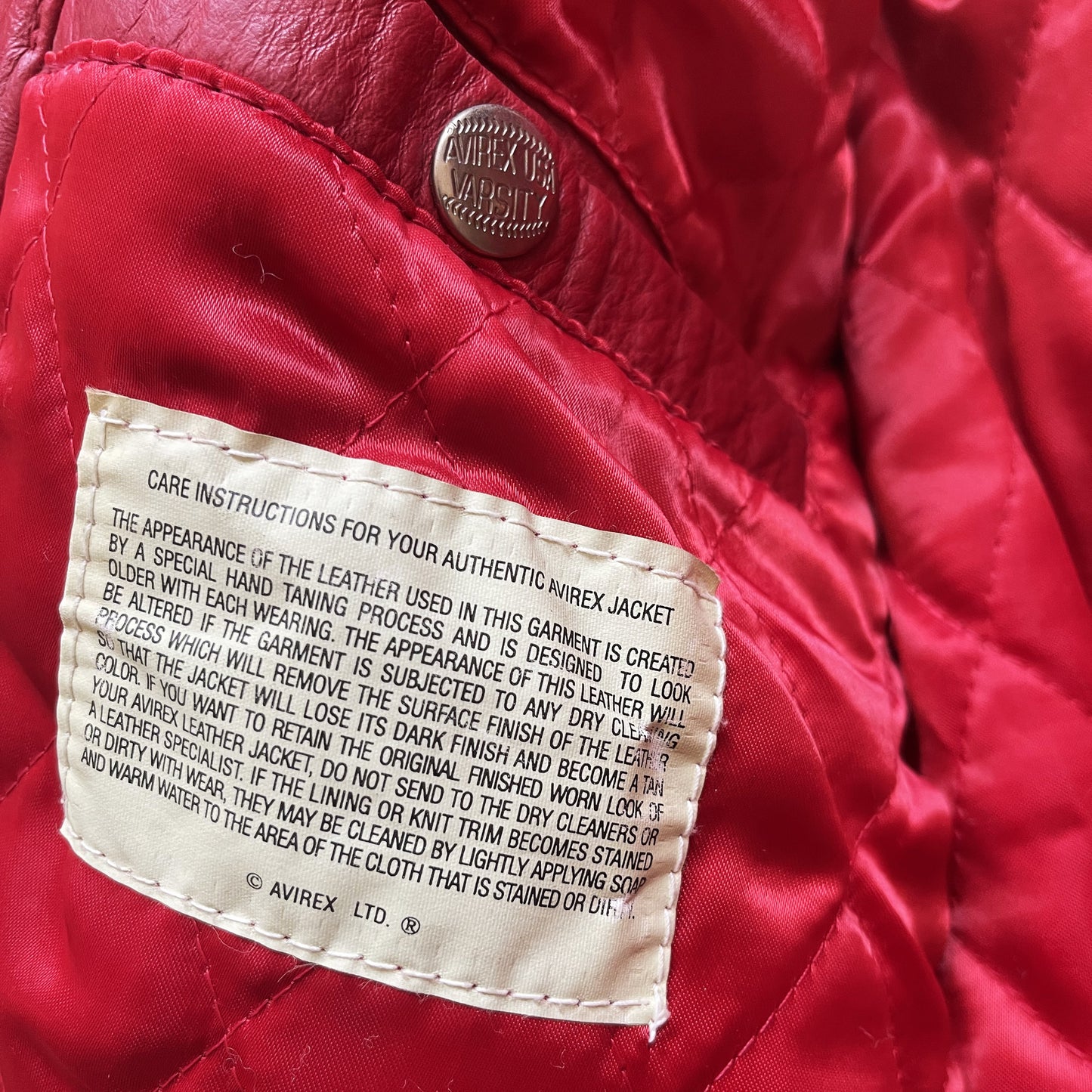 Avirex New York Lions Leather Varsity Jacket - L