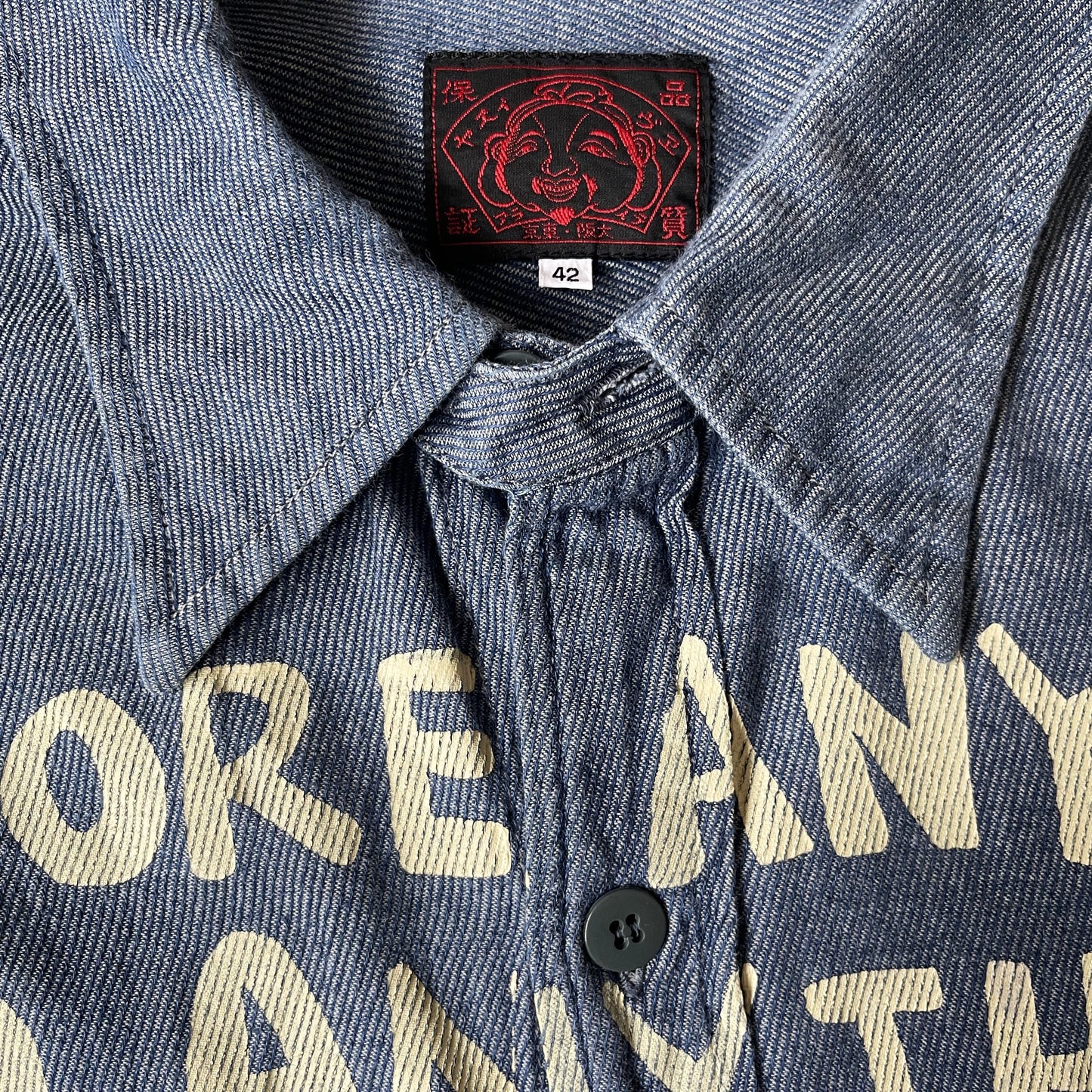 Evisu Script Denim Long Sleeve Shirt - L