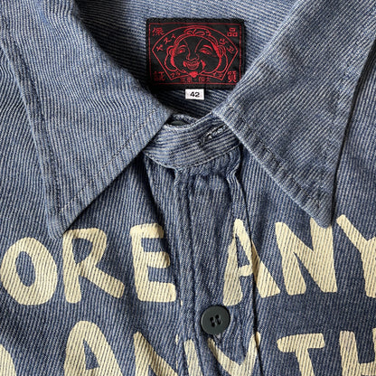 Evisu Script Denim Long Sleeve Shirt - L