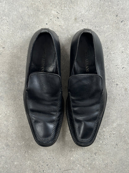 Giorgio Armani 1990s Leather Apron Toe Loafers - UK 7