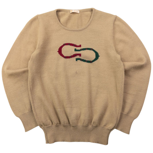 Vintage 70s Gucci Horse Shoe Knit Jumper Womens Size M