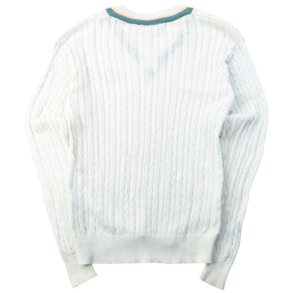 Vintage 90s Burberry Cable Knit Jumper Womens Size S | Small, Red