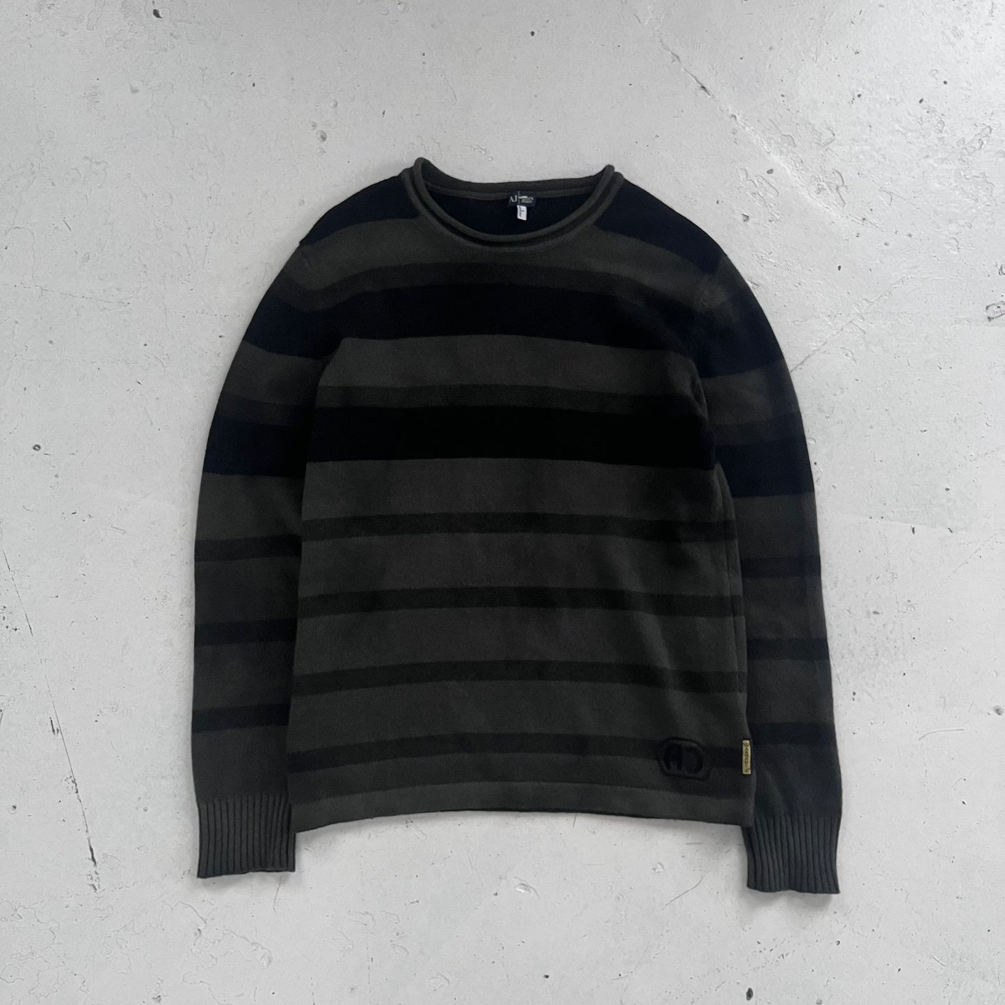2000s armani jeans striped knit | Striped, Black