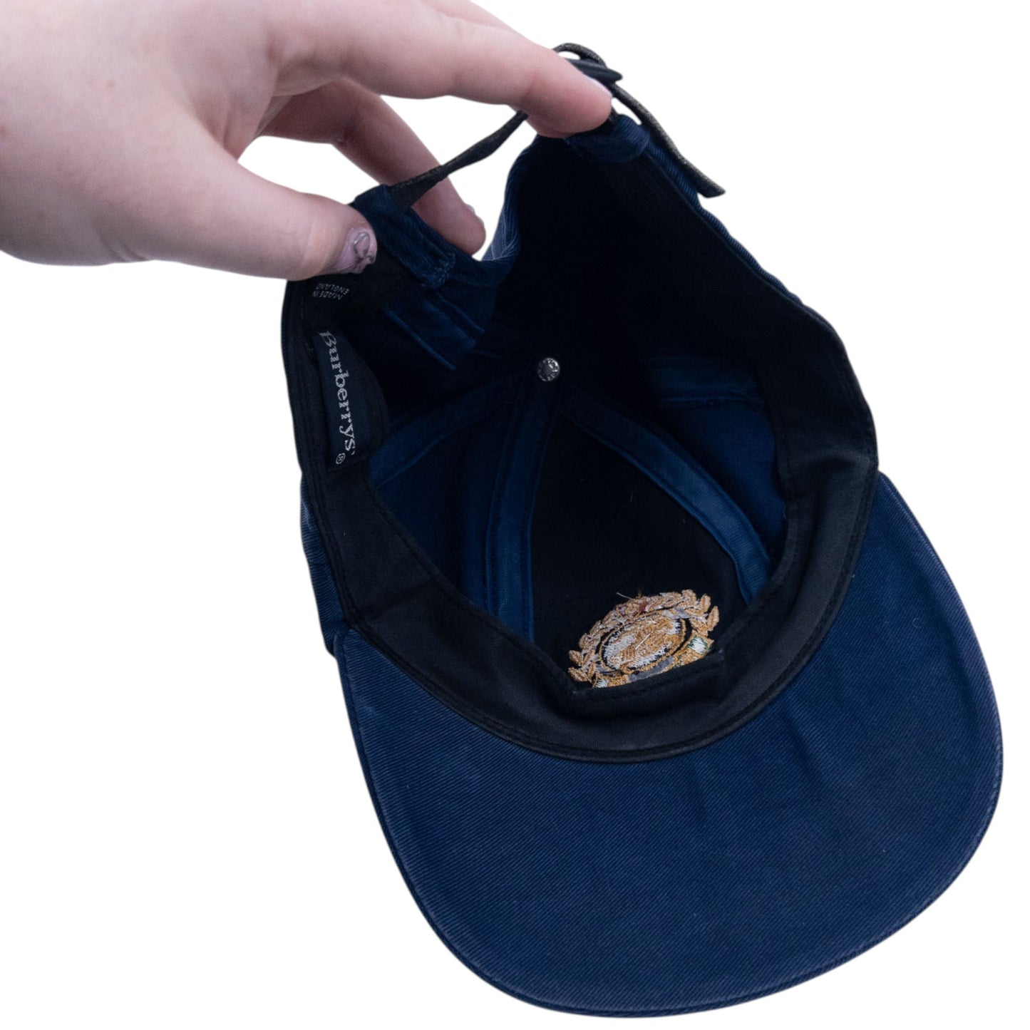 Vintage 90s Burberry Embroidered Hat | O/S, Navy