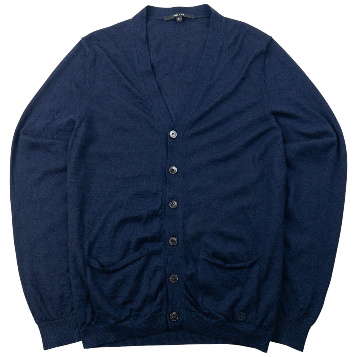 Vintage 2000s Gucci Lightweight Cashmere Cardigan Size S | Small, Navy