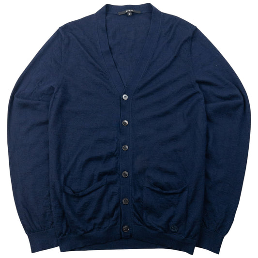 Vintage 2000s Gucci Lightweight Cashmere Cardigan Size S | Small, Navy