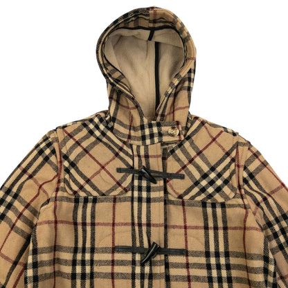 Vintage 2000s Burberry Nova Check Fleece Lined Duffle Jacket Womens Size S | O/S, Beige