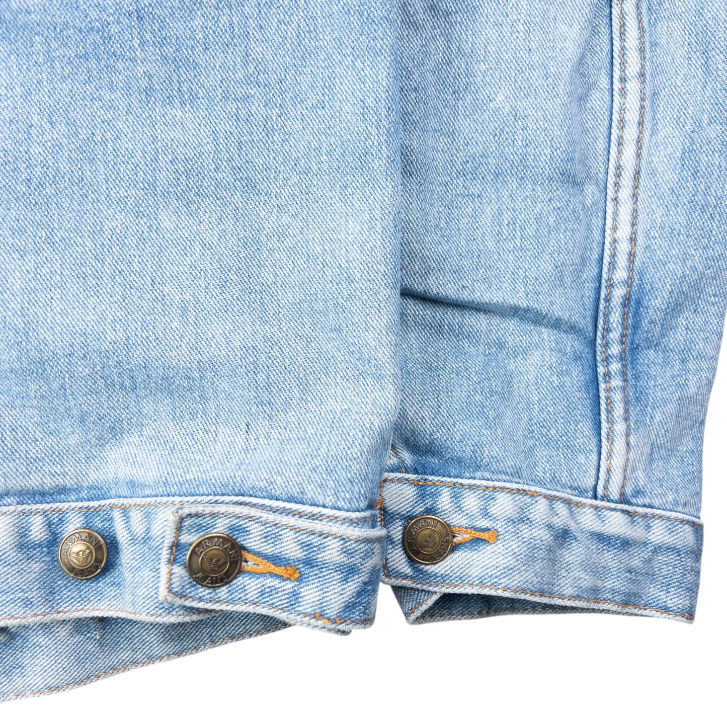 Vintage 90s Armani Jeans Button Up Denim Jacket Size L | Large, Blue