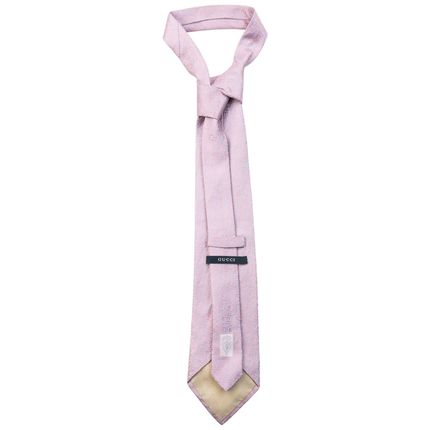 Vintage 2000s Gucci Monogram Silk Tie | O/S, Grey