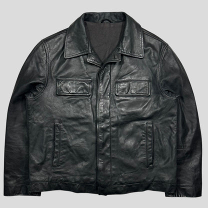 Iceberg 90’s Wool Lined Leather Harrington Work Jacket - L