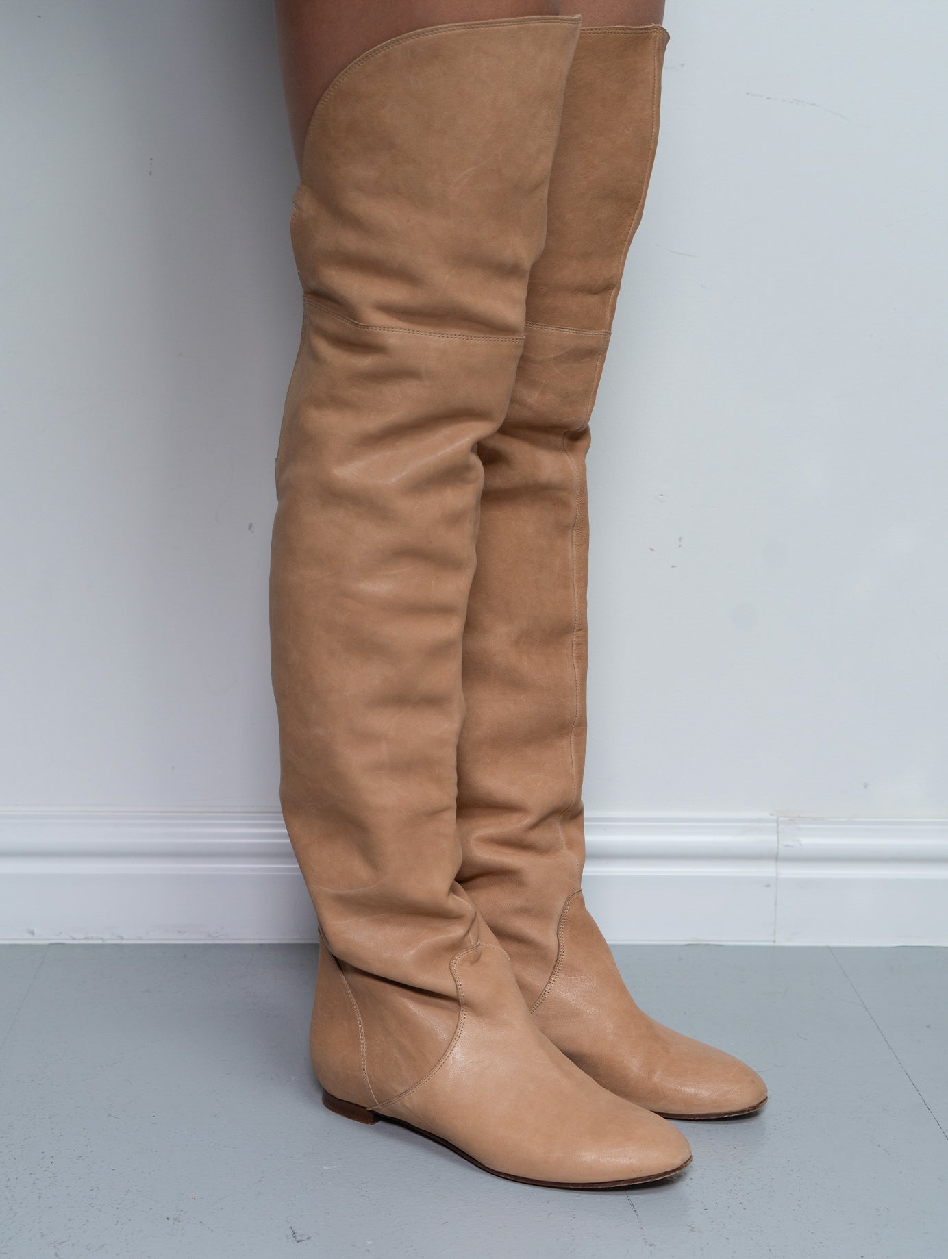 CHLOÉ KNEE HIGH BOOTS (EU 39) | DEFAULT TITLE, Beige