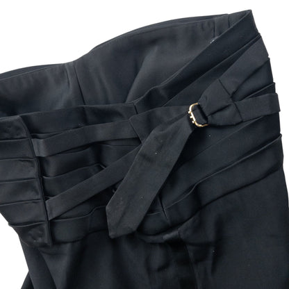 Vintage 2000s Dolce & Gabbana Cummerbund Waist Wide Leg Trousers Size W30 | W30, Black
