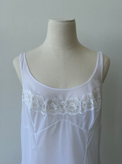 Italian Vintage 1990s Sheer Lace Sleeveless Dress - L