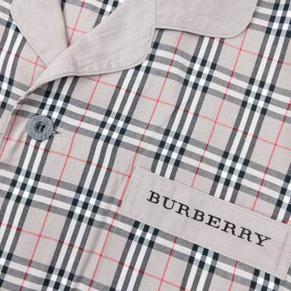Vintage 2000s Burberry Nova Check Long Sleeve Button Up Pyjama Shirt Size L | Large, Grey