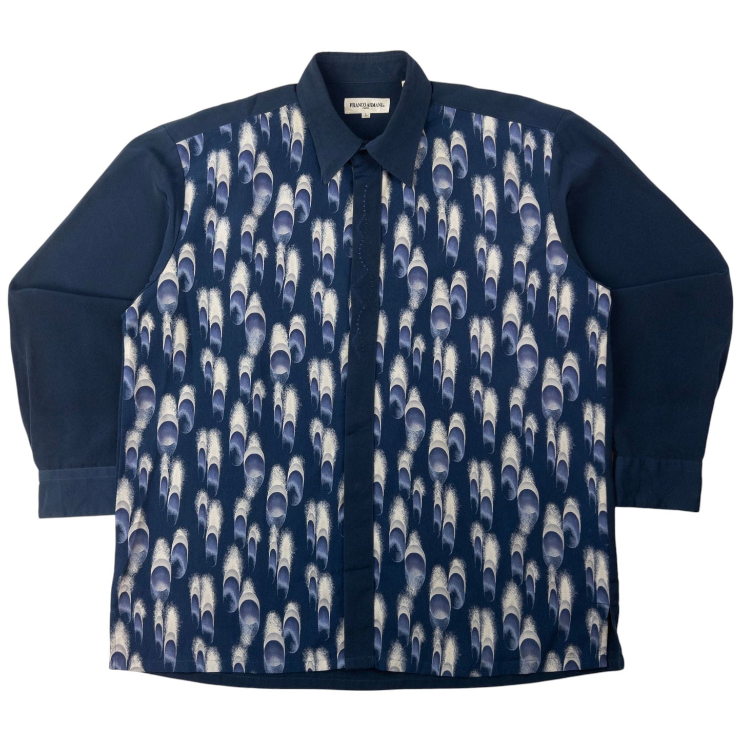 Vintage Armani Pattern Long Sleeve Button Up Shirt Size L