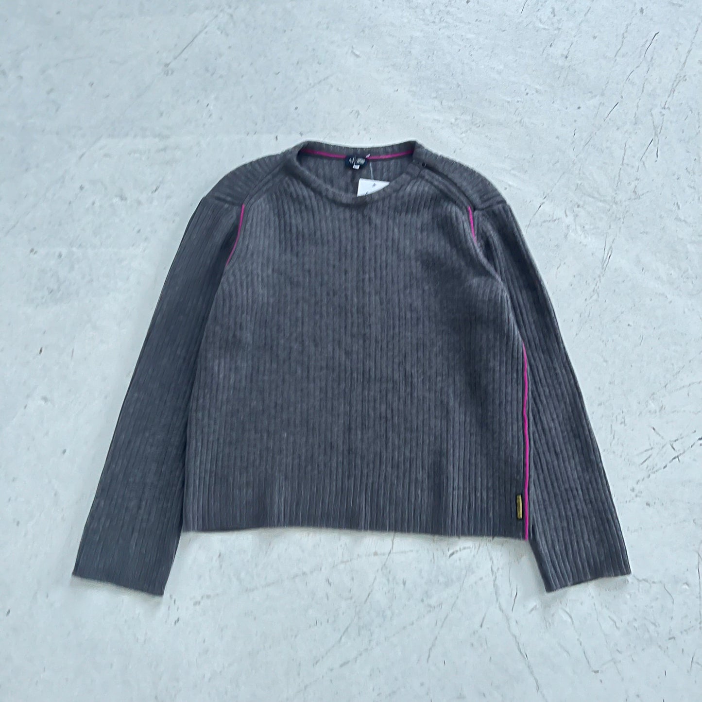 vintage armani jeans neck zip knit | Gray, Gray