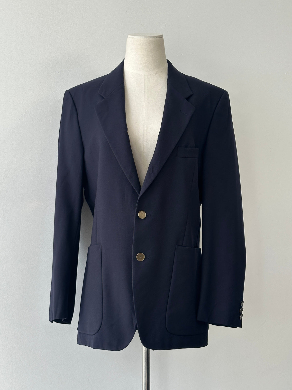 Yves Saint Laurent 1990s Pure Wool Bespoke Button Blazer - M