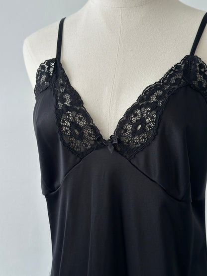 Italian Vintage 1990s Lace Sheer Slip Mini Dress - S