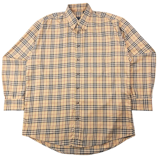 Vintage 2000s Burberry Nova Check Long Sleeve Button Up Shirt Size L | Large, Beige