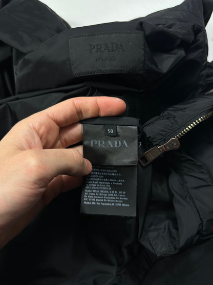 Prada Milano 2017 Triangle Plaque Logo Nylon Windbreaker Jacket - IT50 | Default Title, Black
