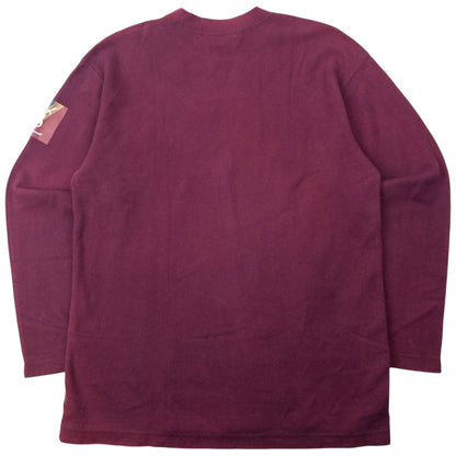 Vintage 90s YSL Yves Saint Laurent Jumper Size L | Large, Burgundy