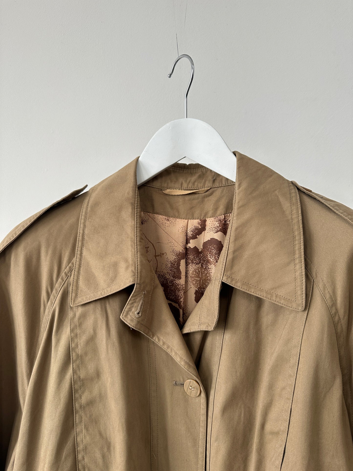 Vintage Pure Cotton Single Breasted Belted Trench Coat - L